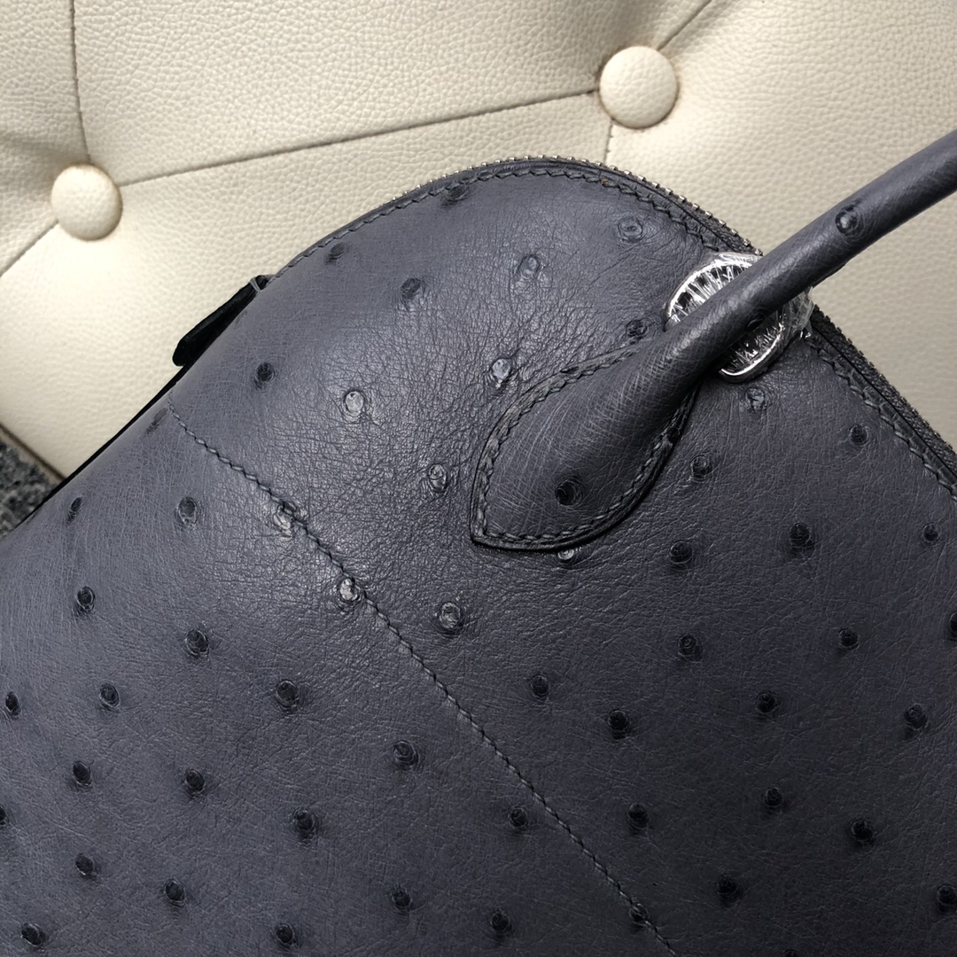 에르메스 볼리드27 마노블루 은장 타조가죽